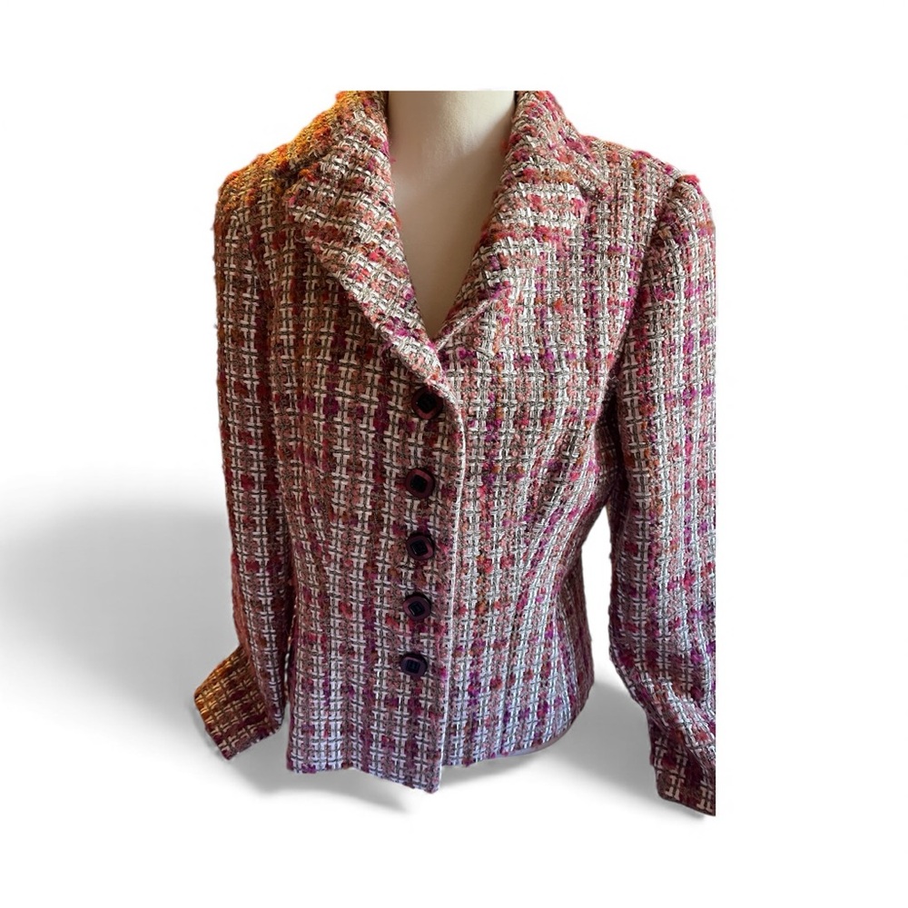 Talbots Tweed Blazer in Pink and Cream‎